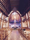 The wooden interior of The Sanctuary of Our Lady of Fatima in KrzeptÃÂ³wki in Zakopane