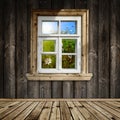 Wooden interior with window