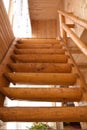 Wooden internal staircase beautifully restored Royalty Free Stock Photo