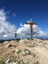 Crucifix on top of mountain