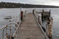 The wooden jetty at American river Kangaroo Island on May 12th 2021 Royalty Free Stock Photo