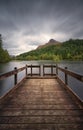 Wooden jetty, Glencoe Lochan, Scotland.