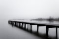 Wooden jetty in the grey Royalty Free Stock Photo