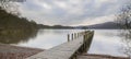 Wooden jetty in the lake district Royalty Free Stock Photo