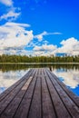 Wooden jetty on a lake