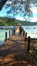 Wooden jetty at Sapi Island Sabah Borneo Malaysia