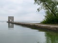 Wooden jetty by the sea, Curonian Lagoon Royalty Free Stock Photo