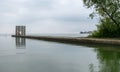 Wooden jetty by the sea, Curonian Lagoon Royalty Free Stock Photo