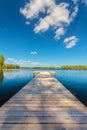 Wooden jetty on a sunny day in Sweden Royalty Free Stock Photo