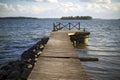 Wooden jetty, Sweden Royalty Free Stock Photo