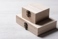 Wooden jewelry boxes Royalty Free Stock Photo