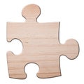 Wooden jigzaw puzzle piece.