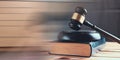 Wooden judge gavel and law books Royalty Free Stock Photo