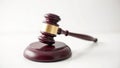 Wooden judge\'s gavel on white background Royalty Free Stock Photo