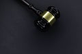 Wooden judges gavel on black background Royalty Free Stock Photo