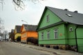 Wooden karaim houses, Trakai, Lithuania Royalty Free Stock Photo