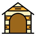 Wooden kennel icon vector flat Royalty Free Stock Photo