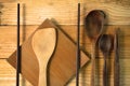 Wooden kitchen tool on wooden table Royalty Free Stock Photo