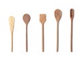 Wooden kitchen utensils isolated over white background Royalty Free Stock Photo