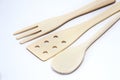 Wooden kitchen utensils set Royalty Free Stock Photo