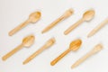 Wooden kitchen utensils on white background top view pattern Royalty Free Stock Photo