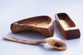 wooden kitchen ware on white background Royalty Free Stock Photo