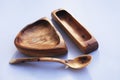 wooden kitchen ware on white background Royalty Free Stock Photo