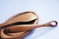 wooden kitchen ware on white background Royalty Free Stock Photo