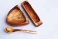 wooden kitchen ware on white background Royalty Free Stock Photo