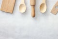 Wooden kitchenware. Assorted set of wooden kitchen Royalty Free Stock Photo