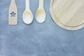 Wooden kitchenware. Assorted set of wooden kitchen Royalty Free Stock Photo