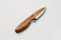 Wooden Knife On White Background Disposable Utensils. Generative AI