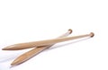 Wooden Knitting needles Royalty Free Stock Photo