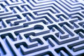 Wooden labyrinth, blue light Royalty Free Stock Photo