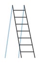 Wooden ladder flat line color isolated vector object