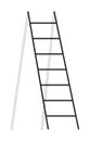 Wooden ladder flat monochrome isolated vector object