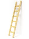 Wooden ladder near white wall