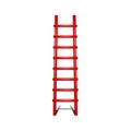 Wooden ladder in red design with shadow leading up Royalty Free Stock Photo