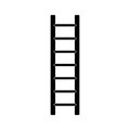 Wooden Ladder Silhouette. Black and White Icon Design Element on Isolated White Background Royalty Free Stock Photo