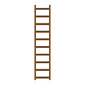 Wooden ladder with step construction staircase vector illustration. Wood tool equipment brown ladder icon climbing object. Hight