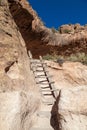 Wooden Ladder up to a Cave Royalty Free Stock Photo