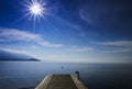 Wooden lake pier Royalty Free Stock Photo