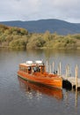 Wooden launch at landing stage, Keswick, Cumbria