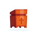 Wooden lectern with a cross. Isolated church furniture Royalty Free Stock Photo