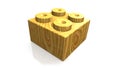 Wooden lego block (3D)