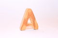 Wooden letter a carved from wood with a beautiful wooden texture Royalty Free Stock Photo