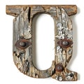 a wooden letter with rusted metal rivets Royalty Free Stock Photo