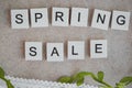 Wooden lettering spring sale, white and green