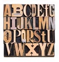 Wooden Letterpress Alphabet Royalty Free Stock Photo