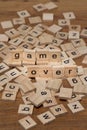 Wooden letters composing the words `game over` Royalty Free Stock Photo